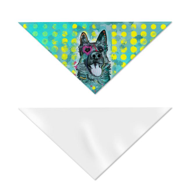 Preview: Hunde-Bandana Eddy - Popart Hundedesign, 100 % Polyester, 70x30 cm, verstellbar, waschbar